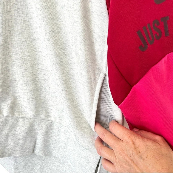 Nike Quarter 1/4 Zip Long Sleeve Dri-Fit Berry Pink Grey Color Block Small - Picture 10 of 16